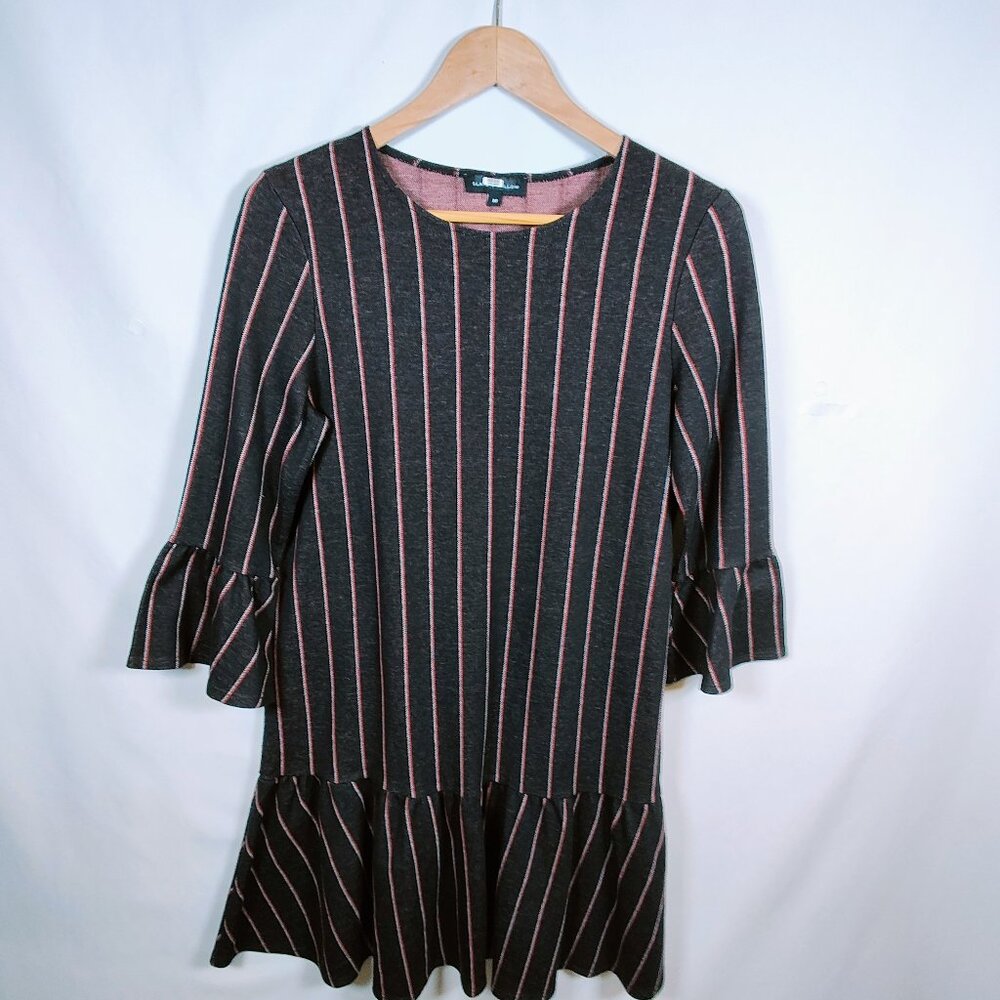 Slate & Willow Women's Medium Striped Swing Mini‎ Bell Sleeve Dress NWOT